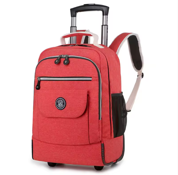 The Clip-High-Quality Laptop Trolley Wheeled Backpack- Large- WatermelonRed — image 1