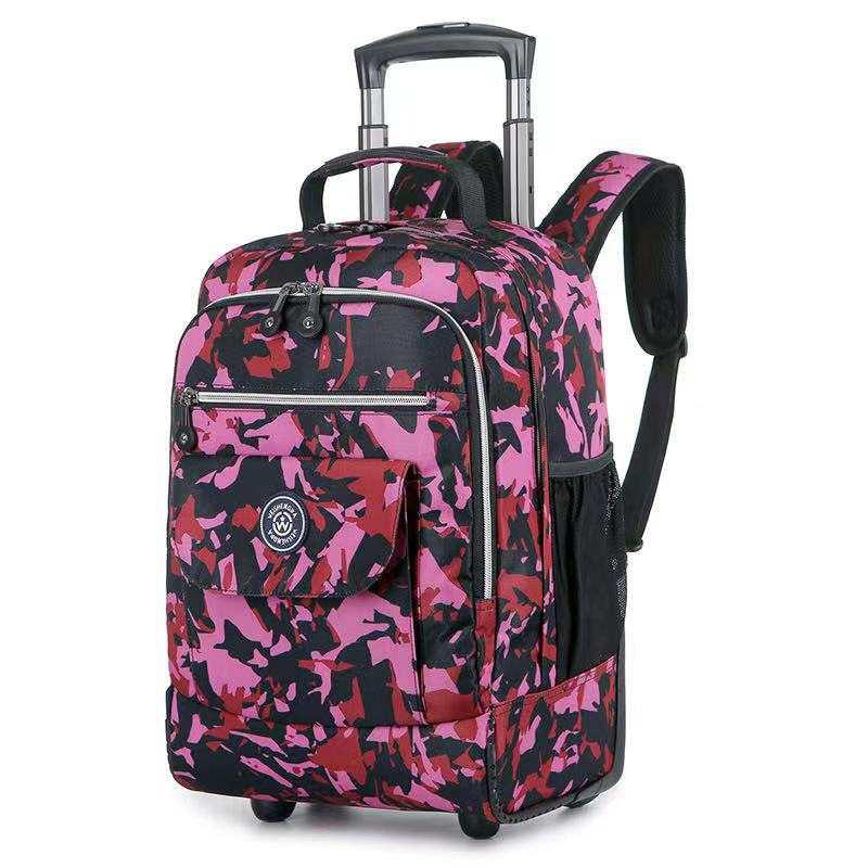 The Clip-High-Quality Laptop Trolley Wheeled Backpack- Large- GeometricPink — image 1